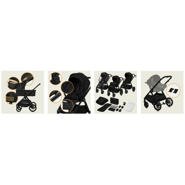 Carucior 2 in 1, Lionelo, Layla, Pana la 22 kg, Cadru aluminiu, Cu landou intarit si salteluta din spuma AirDots, Reversibil, Cu ventilatie 3D, Cu accesorii, EN1888-1, EN1888-2, EN1466, Maro BYNLO-LAYLA_2IN1_BROWN_RUST
