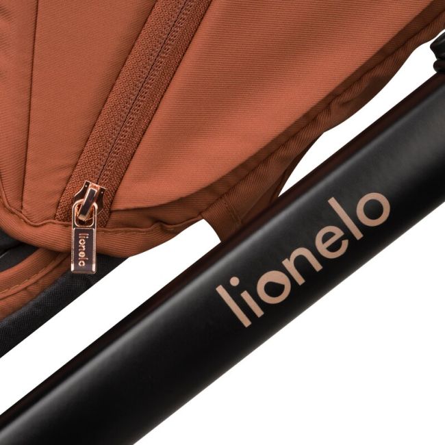 Carucior 2 in 1, Lionelo, Layla, Pana la 22 kg, Cadru aluminiu, Cu landou intarit si salteluta din spuma AirDots, Reversibil, Cu ventilatie 3D, Cu accesorii, EN1888-1, EN1888-2, EN1466, Maro BYNLO-LAYLA_2IN1_BROWN_RUST