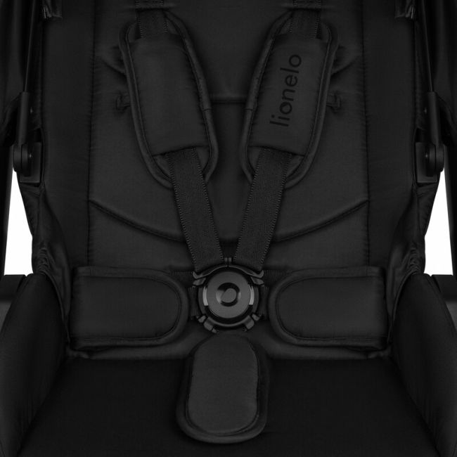 Carucior 2 in 1, Lionelo, Layla, Pana la 22 kg, Cadru aluminiu, Cu landou intarit si salteluta din spuma AirDots, Reversibil, Cu ventilatie 3D, Cu accesorii, EN1888-1, EN1888-2, EN1466, Negru BYNLO-LAYLA_2IN1_BLACK_ONYX