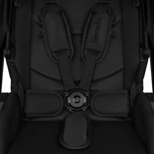 Carucior 2 in 1, Lionelo, Layla, Pana la 22 kg, Cadru aluminiu, Cu landou intarit si salteluta din spuma AirDots, Reversibil, Cu ventilatie 3D, Cu accesorii, EN1888-1, EN1888-2, EN1466, Negru BYNLO-LAYLA_2IN1_BLACK_ONYX