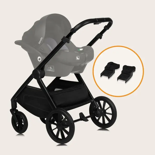 Carucior 2 in 1, Lionelo, Layla, Pana la 22 kg, Cadru aluminiu, Cu landou intarit si salteluta din spuma AirDots, Reversibil, Cu ventilatie 3D, Cu accesorii, EN1888-1, EN1888-2, EN1466, Negru BYNLO-LAYLA_2IN1_BLACK_ONYX