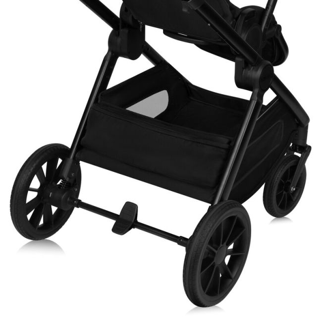 Carucior 2 in 1, Lionelo, Layla, Pana la 22 kg, Cadru aluminiu, Cu landou intarit si salteluta din spuma AirDots, Reversibil, Cu ventilatie 3D, Cu accesorii, EN1888-1, EN1888-2, EN1466, Negru BYNLO-LAYLA_2IN1_BLACK_ONYX