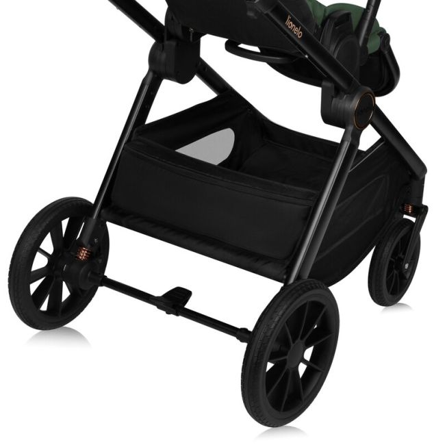 Carucior 2 in 1, Lionelo, Layla, Pana la 22 kg, Cadru aluminiu, Cu landou intarit si salteluta din spuma AirDots, Reversibil, Cu ventilatie 3D, Cu accesorii, EN1888-1, EN1888-2, EN1466, Verde BYNLO-LAYLA_2IN1_GREEN_FOREST