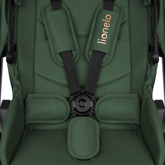 Carucior 3 in 1, Lionelo, Layla, Pana la 22 kg, Cadru aluminiu, Cu landou intarit si salteluta din spuma AirDots, Scoica auto, Reversibil, Cu ventilatie 3D, Cu accesorii, EN1888-1, EN1888-2, EN1466, Verde BYNLO-LAYLA_3IN1_GREEN_FOREST