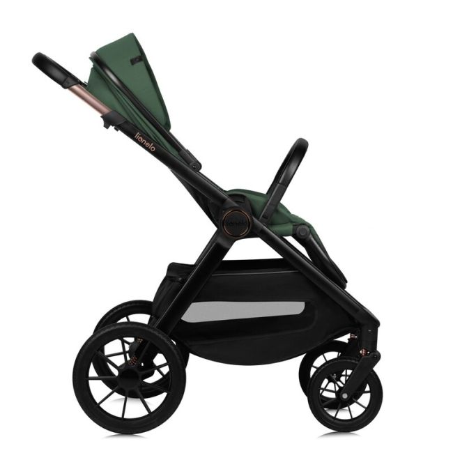 Carucior 3 in 1, Lionelo, Layla, Pana la 22 kg, Cadru aluminiu, Cu landou intarit si salteluta din spuma AirDots, Scoica auto, Reversibil, Cu ventilatie 3D, Cu accesorii, EN1888-1, EN1888-2, EN1466, Verde BYNLO-LAYLA_3IN1_GREEN_FOREST