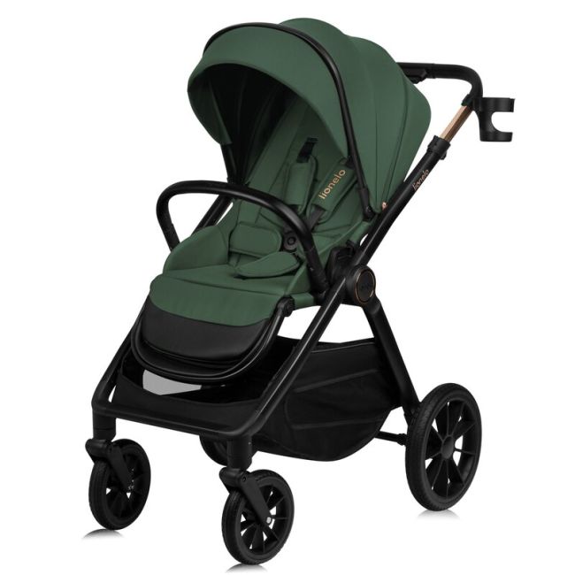 Carucior 3 in 1, Lionelo, Layla, Pana la 22 kg, Cadru aluminiu, Cu landou intarit si salteluta din spuma AirDots, Scoica auto, Reversibil, Cu ventilatie 3D, Cu accesorii, EN1888-1, EN1888-2, EN1466, Verde BYNLO-LAYLA_3IN1_GREEN_FOREST