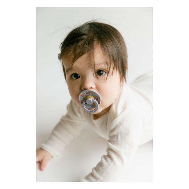 Bibs x liberty - set 2 suzete colour strawberries and cream latex, tetina rotunda, 6 luni+-pale butter/fossil grey bbb12019101