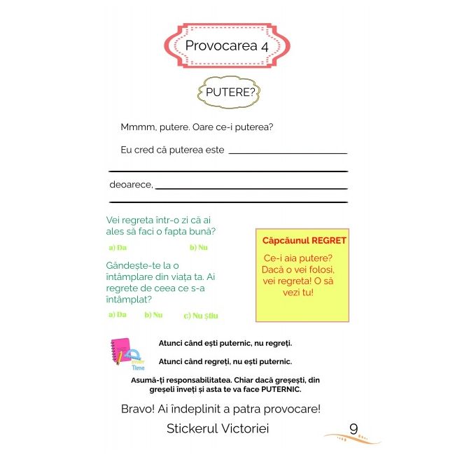 Caiet motivațional pentru copii - 15 provocări care să te conducă spre succes (copy 1) dc37