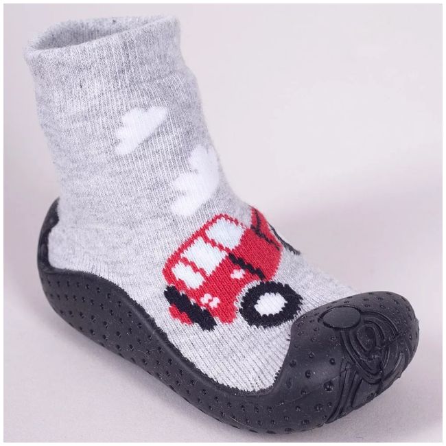 Mocasini pentru copii cu talpă antiderapantă – design mașină roșie obg-0009c