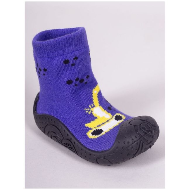 Mocasini pentru copii cu talpă antiderapantă – model excavator galben obg-0002c