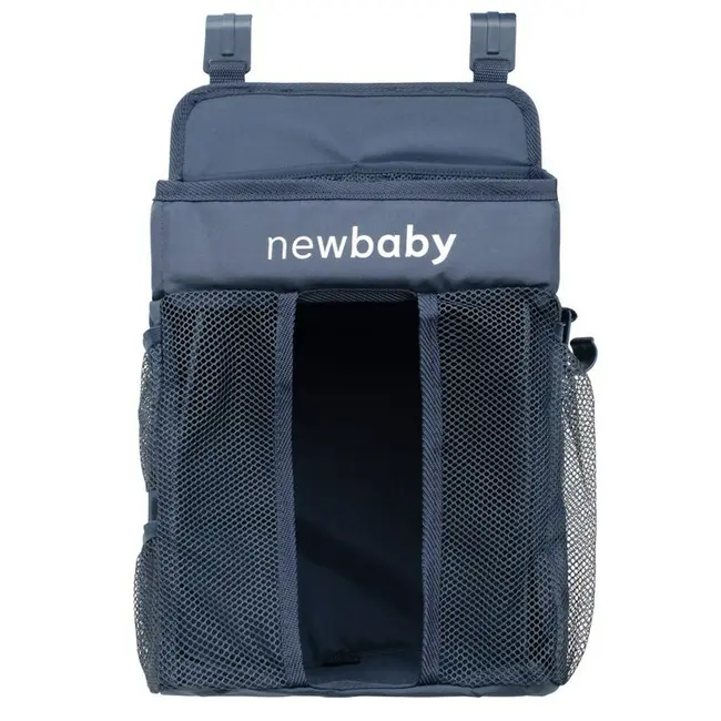 Organizator pentru patut, New Baby, Maxi, Pentru depozitare necesitati bebe sau jucarii, Bine compartimentat, 58x50 cm, Blue BYN56173