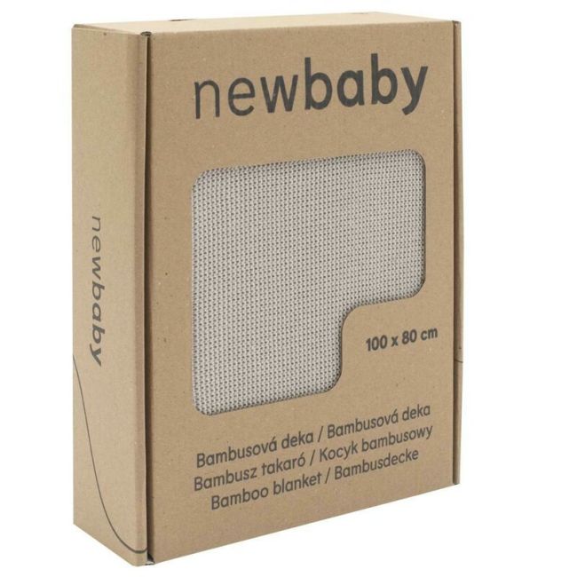 Paturica tricotata, New Baby, Antialergica si antibacteriana, Bambus, 80x100 cm, Material certificat OEKO-Tex Standard 100, 0 luni+, Light Grey BYN54079