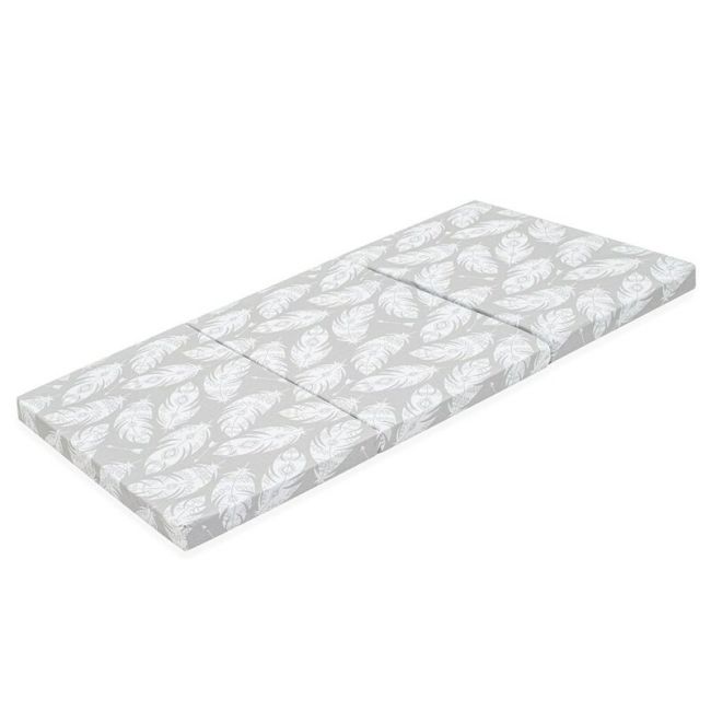 Salteluta pliabila, New Baby, Standard, Pentru patut, Cu geanta de transport inclusa, Cu husa detasabila din bumbac, Din spuma, 120x60x5 cm, 0 luni+, Feather BYN55551