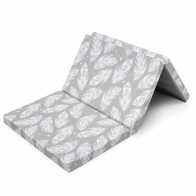 Salteluta pliabila, New Baby, Standard, Pentru patut, Cu geanta de transport inclusa, Cu husa detasabila din bumbac, Din spuma, 120x60x5 cm, 0 luni+, Feather BYN55551