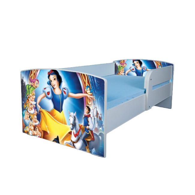 Pat Alba Ca Zapada Si Piticii Cu Saltea SafeNest 180x80 Cm Inclusa,  Fara Sertar Ptv3024