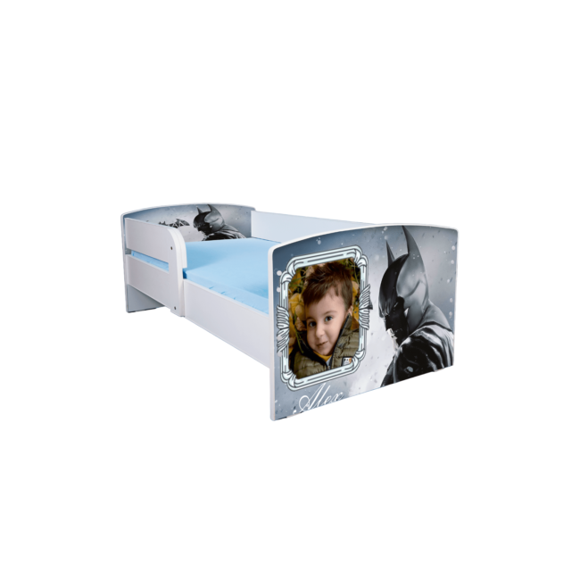 Pat Baieti 2-16 Ani Personalizabil Cu Batman Cu Saltea SafeNest 180x80 Inclusa - Ptv3025
