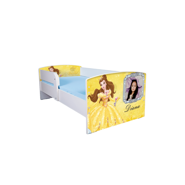 Patut Personalizat Frumoasa Si Bestia 2-16 Ani Cu Saltea SafeNest 180x80 Cm Ptv3003