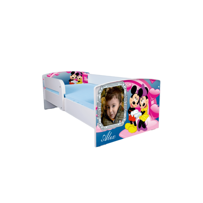 Pat Personalizat Mickey Si Minnie 2-16 Ani, Saltea SafeNest 180x80 Cm Ptv2998