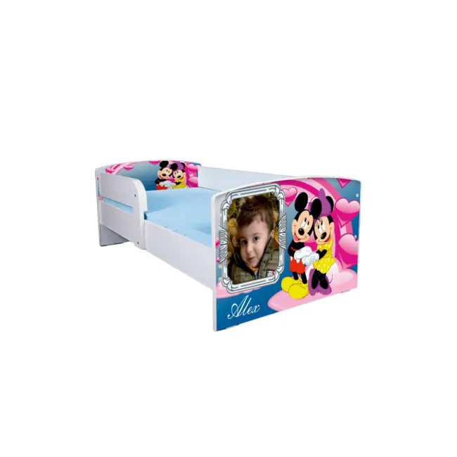 Pat Personalizat Mickey Si Minnie 2-16 Ani, Saltea SafeNest 180x80 Cm Ptv2998