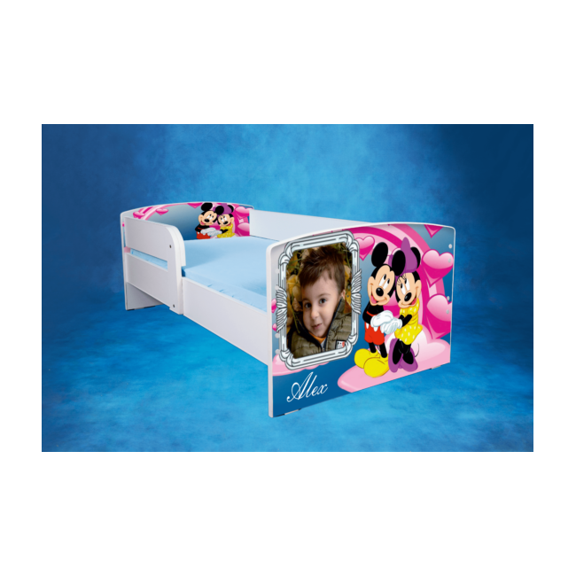 Pat Personalizat Mickey Si Minnie 2-16 Ani, Saltea SafeNest 180x80 Cm Ptv2998