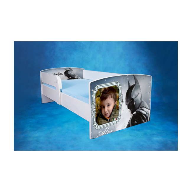 Pat Baieti 2-16 Ani Personalizabil Cu Batman Cu Saltea SafeNest 180x80 Inclusa - Ptv3025