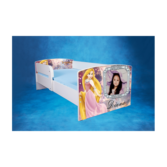 Pat Personalizat Rapunzel Cu Saltea SafeNest 180x80 Cm Ptv3007
