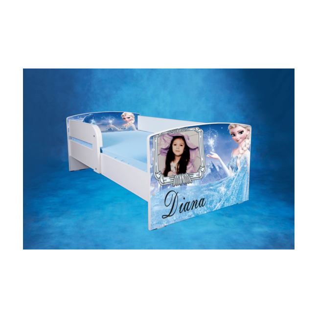 Pat Personalizat Elsa Cu Saltea SafeNest 180x80cm Ptv3016