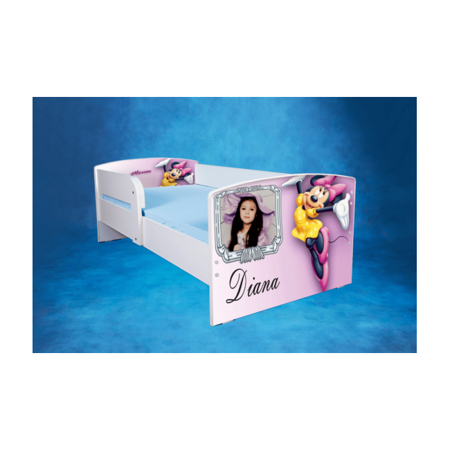 Pat Fete 2-16 Ani Personalizat Cu Minnie, Saltea SafeNest 180x80 Cm Ptv2999