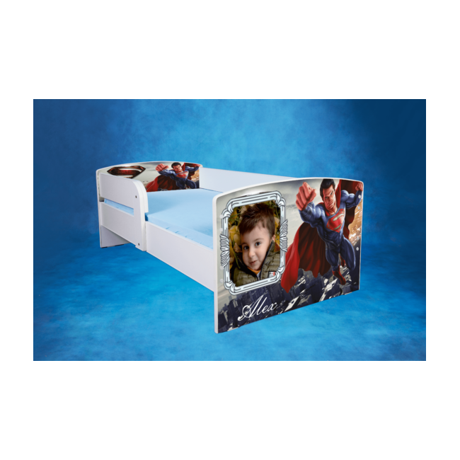 Patut Personalizat Superman Cu Saltea SafeNest 180x80 Cm Ptv3012
