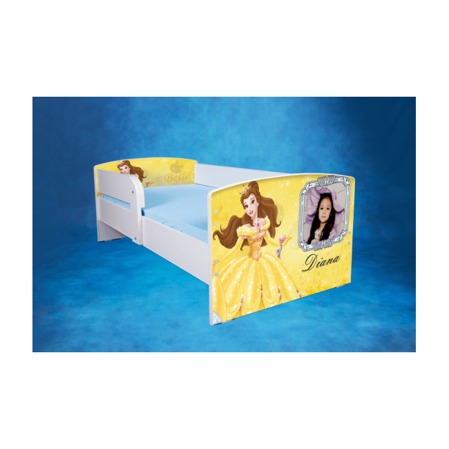 Patut Personalizat Frumoasa Si Bestia 2-16 Ani Cu Saltea SafeNest 180x80 Cm Ptv3003