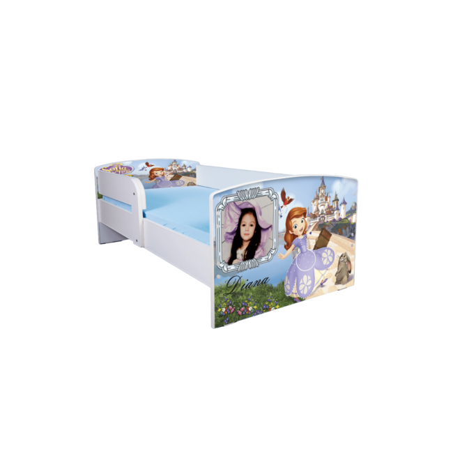 Patut Personalizat Printesa Sofia 2 Cu Saltea SafeNest 180x80 Cm Ptv3018
