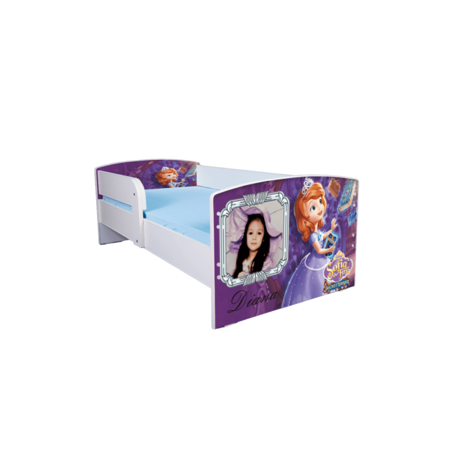 Patut Personalizat Printesa Sofia Cu Saltea SafeNest 180x80 Cm Ptv3019