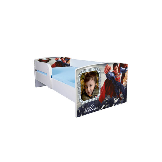 Patut Personalizat Superman Cu Saltea SafeNest 180x80 Cm Ptv3012