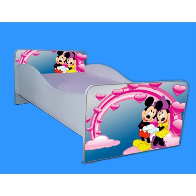 Pat Copii 2-16 Ani Mickey Si Minnie, Include Saltea SafeNest 180x80 Cm Ptv2974