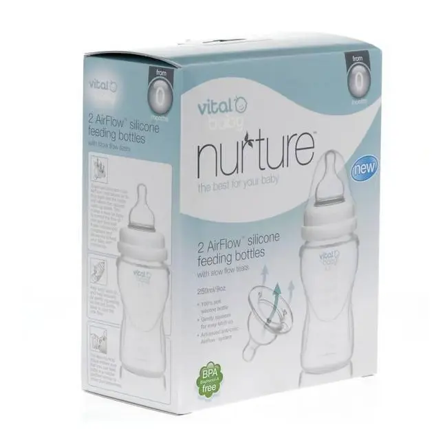 2 biberoane integral din silicon moale Vital Baby Airflow 250ml - OMDVB442242