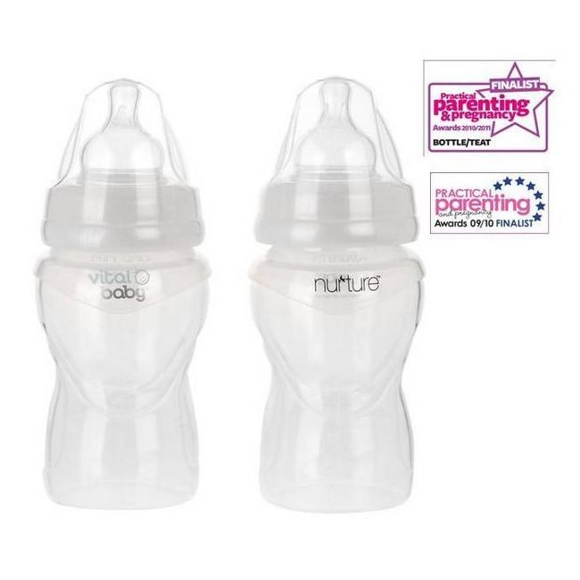 2 biberoane integral din silicon moale Vital Baby Airflow 250ml - OMDVB442242