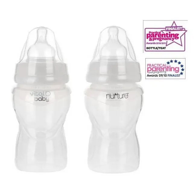 2 biberoane integral din silicon moale Vital Baby Airflow 250ml - OMDVB442242
