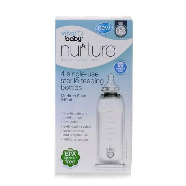 4 biberoane sterile de unica folosinta 240 ml - OMDVB442296