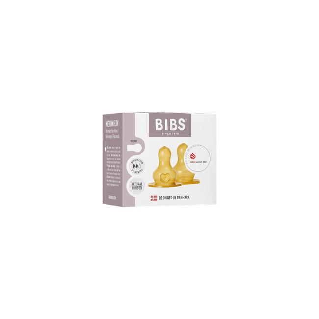 Bibs - set 2 tetine pentru biberon, latex, flux mediu bbb5000002