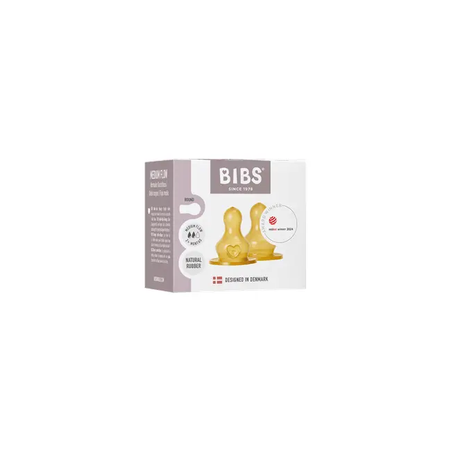 Bibs - set 2 tetine pentru biberon, latex, flux mediu bbb5000002
