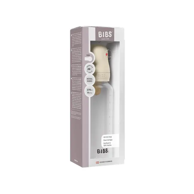 Bibs - set complet biberon anticolici, 270 ml, latex, ivory bbb5017216
