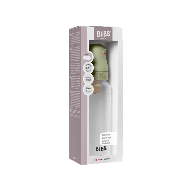Bibs - set complet biberon anticolici, 270 ml, latex, sage bbb5017250