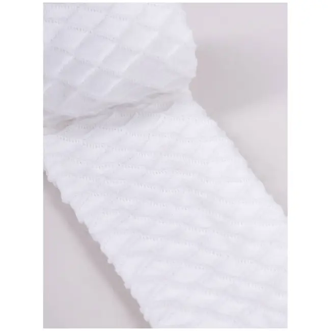 Colanți pentru fetițe din jacquard, din bumbac organic, albi ral-0007g