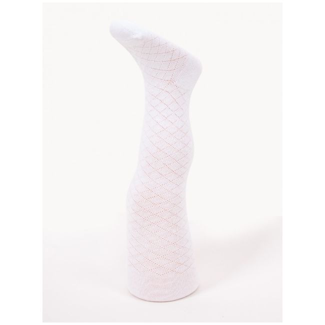 Dres alb din bumbac cu model din tesatura ra-06-5-c3