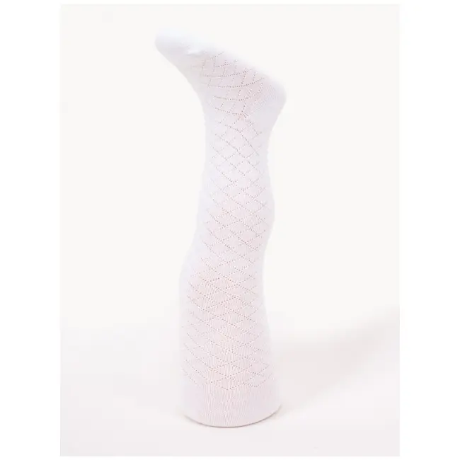 Dres alb din bumbac cu model din tesatura RA-06-5-c3
