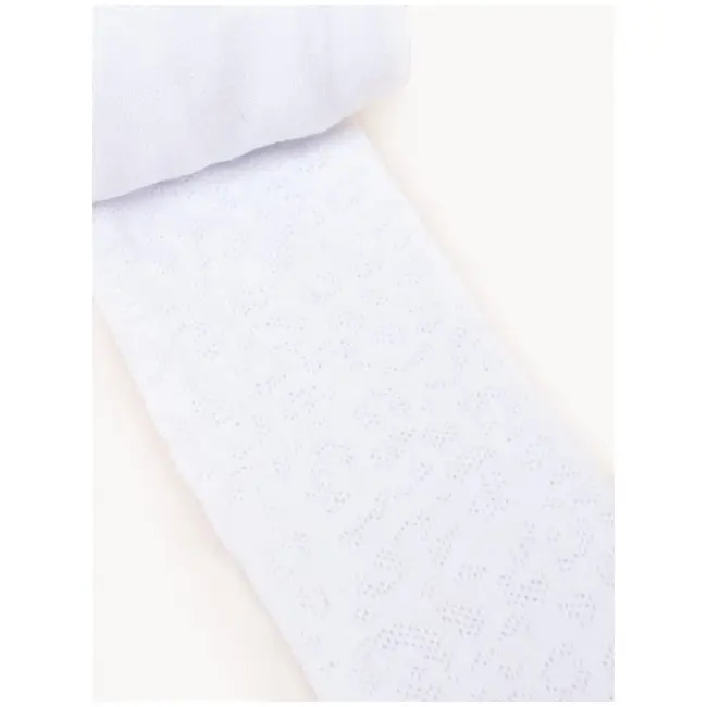 Dres alb din bumbac cu model din tesatura RA-06-5-c3