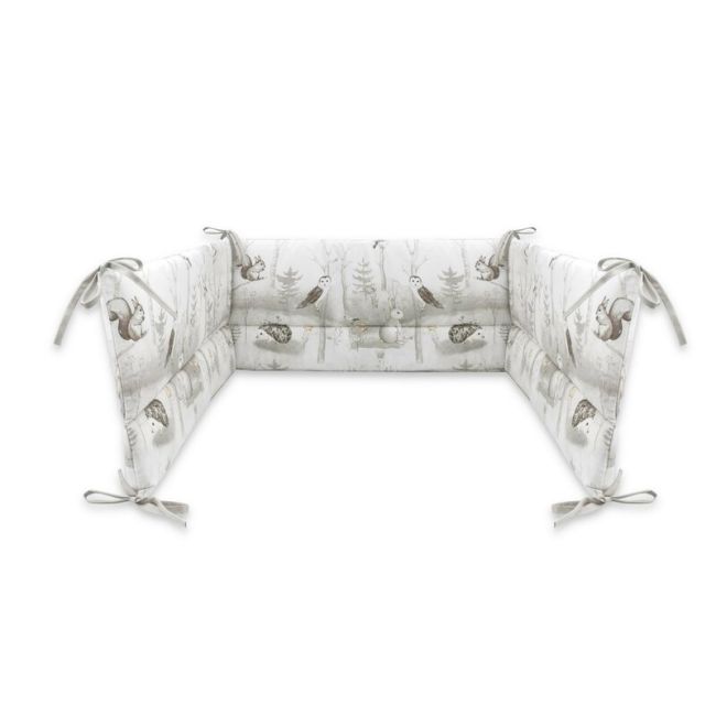Lenjerie patut cu 3 piese, MimiNu, Pentru patut 120x60 cm, Cu protectie laterala, Din bumbac, Din bumbac certificat Oeko Tex Standard 100, Design, Woodland BYN6426972026604