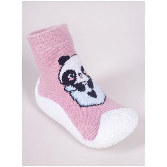 Mocasini pentru copii cu talpă antiderapantă – design cu panda obg-0006c