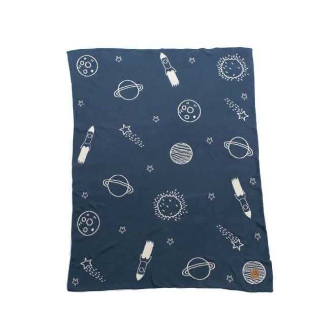 Niu paturica din bumbac organic cu doua fete 80x100 cm space lvtkniu3969