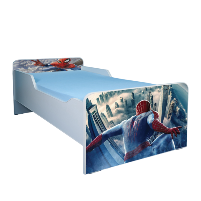 Pat Personalizat Cu Spider Man 1 Pentru Baieti 2-16 Ani  Si Saltea SafeNest 180x80  Ptv2976